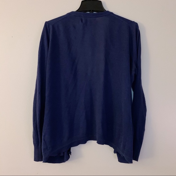 🔴 Navy Blue Ribbon Detail Button Front Cardigan - Picture 4 of 4